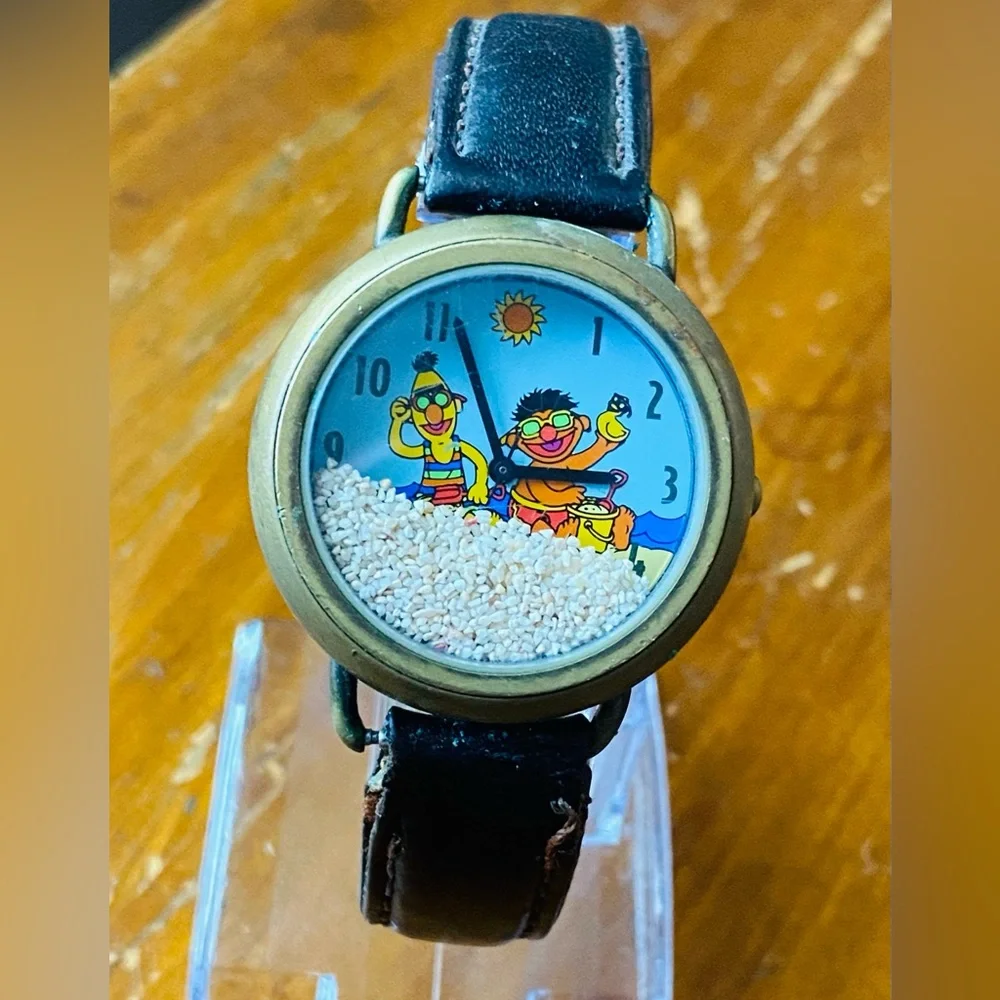 RARE BERT AND ERNIE FOSSIL SESAME STREET BRONZE WATCH
